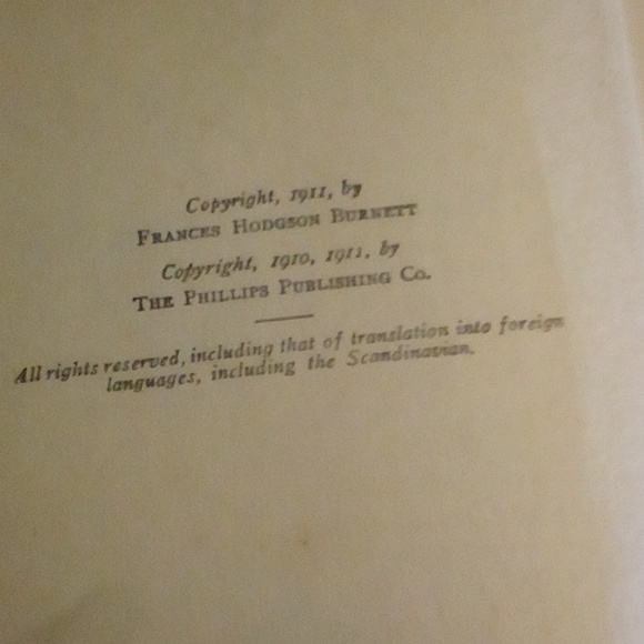 The Secret Garden 2nd Ed 1911 fair condition, spine binding needs reglued 1st 2 - Picture 5 of 7